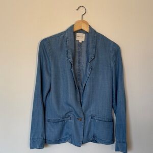 silence + noise Washed Blue Single-Button Blazer
